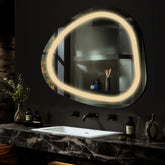 Espejo LED Asimétrico | Botones táctiles | Función antivaho | Luz blanca cálida - Reyze Seria Salono Model 1